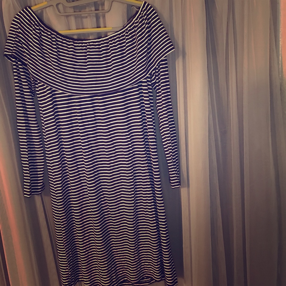 Striped Off Shoulder Dress